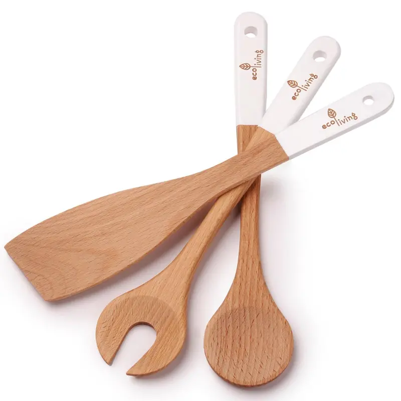 Ecoliving Wooden Kitchen Salad Serving Set 1