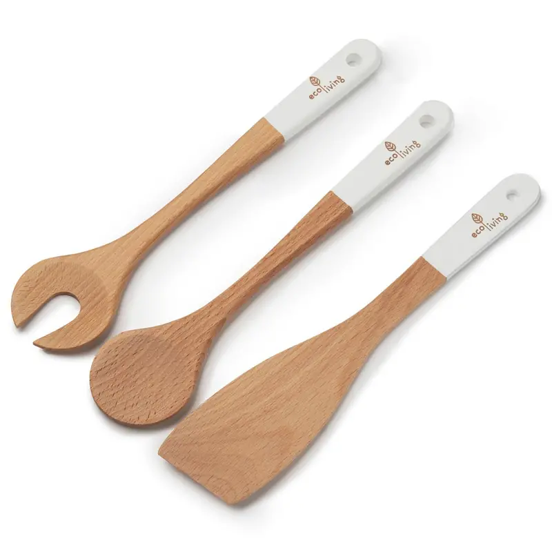 Ecoliving Wooden Kitchen Salad Serving Set 2