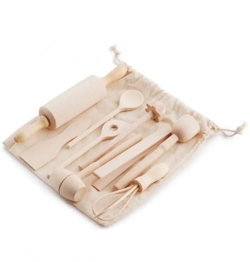 Ecoliving Wooden Mini Kitchen Utensil Children's Set 2