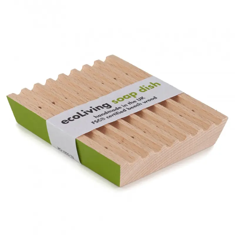 Ecoliving Wooden Soap Dish - Lime Green 1