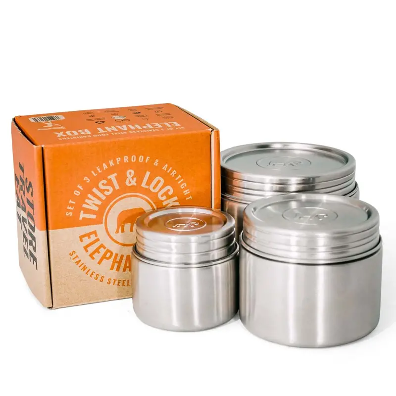 Elephant Box Twist & Lock Leakproof Food Canister Trio 1