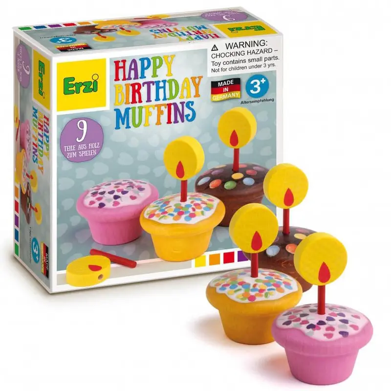 Erzi Birthday Muffins Wooden Play Food 2