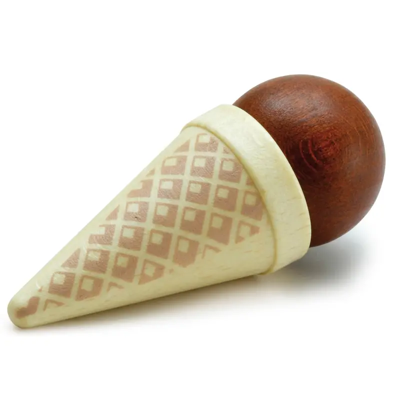 Erzi Brown Ice Cream Cone Wooden Play Food 1