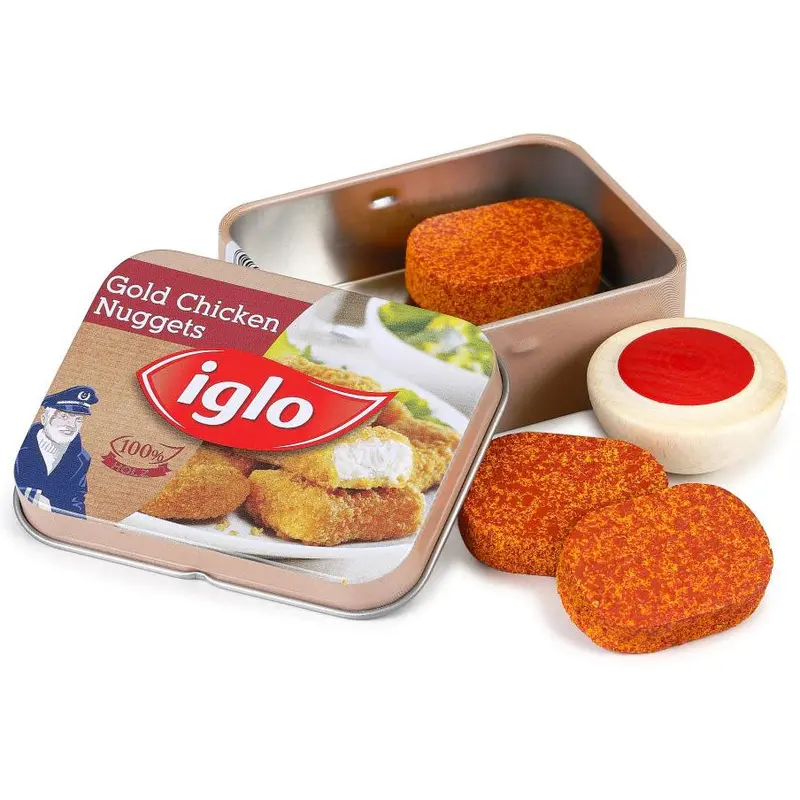 Erzi Chicken Nuggets In A Tin Wooden Play Food 1
