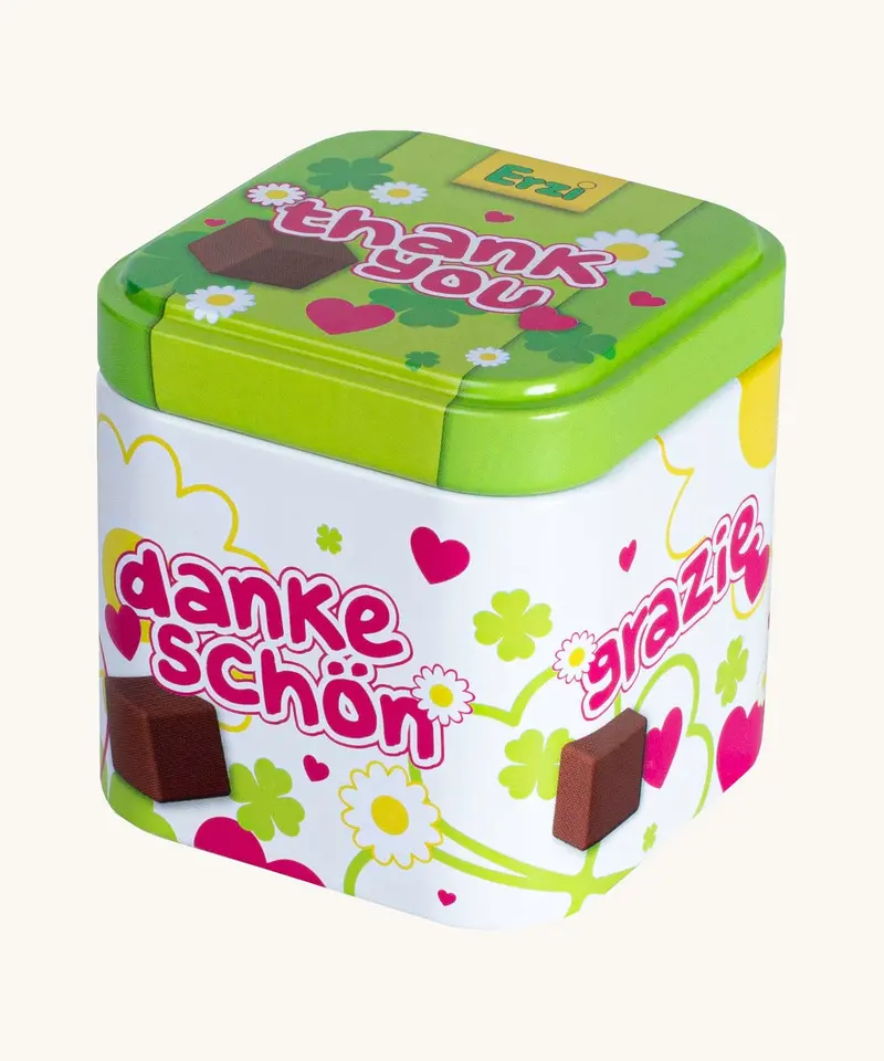 Erzi Chocolate Cubes In A Tin 1