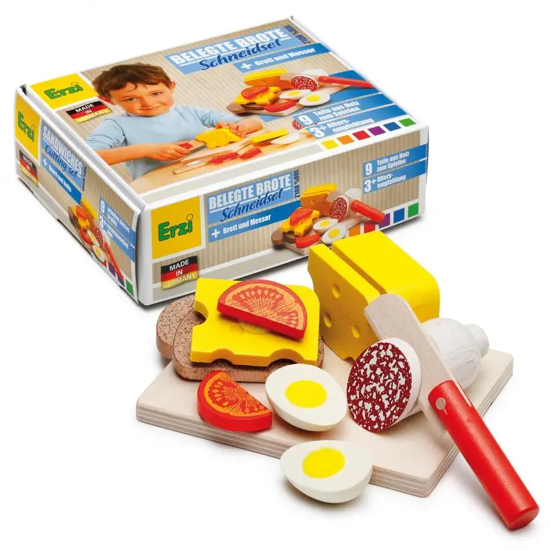 Erzi Cutting Sandwich Wooden Play Food Set 1