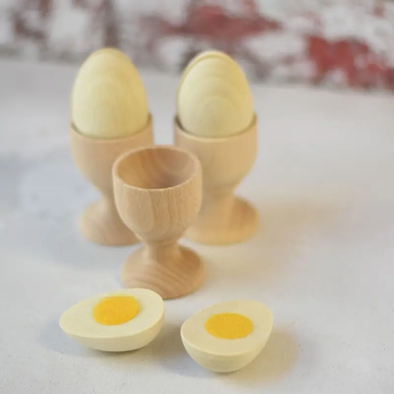 Erzi Egg To Cut Wooden Play Food 2