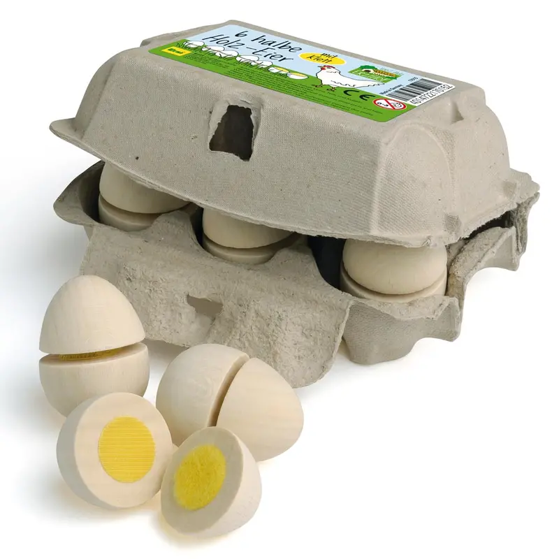 Erzi Eggs To Cut 6 Pack Wooden Play Food Set 1