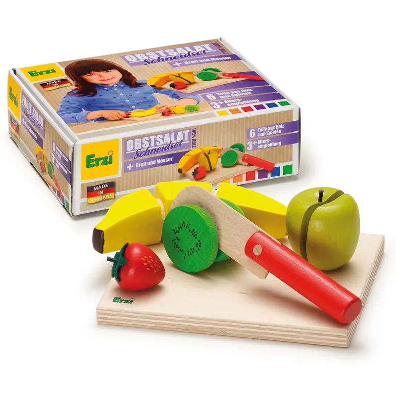 Erzi Fruit Salad Wooden Play Food Cutting Set 2