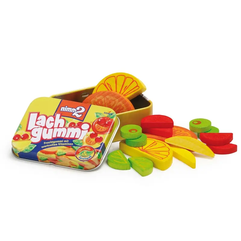 Erzi Lachgummi Jelly Sweets In A Tin Wooden Play Food 1