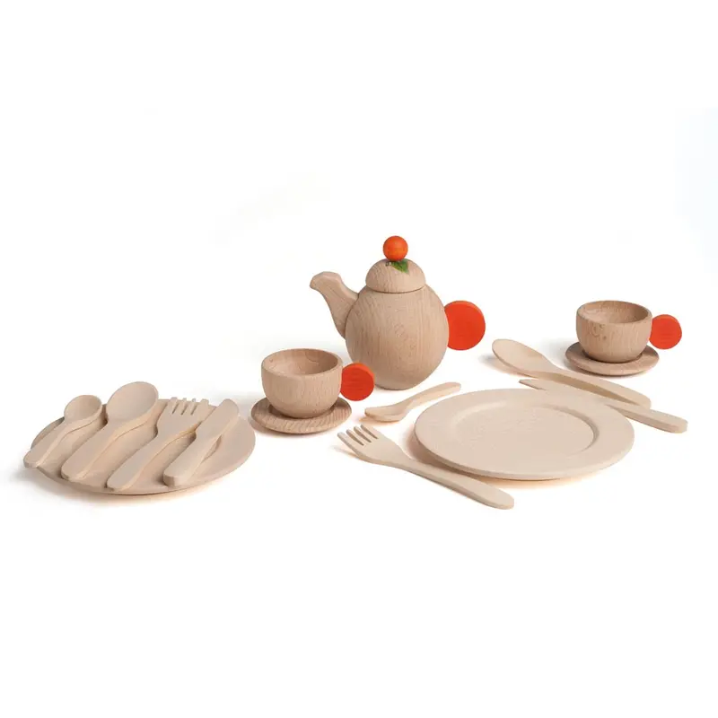 Erzi Natural Wooden Toy Crockery Set 1
