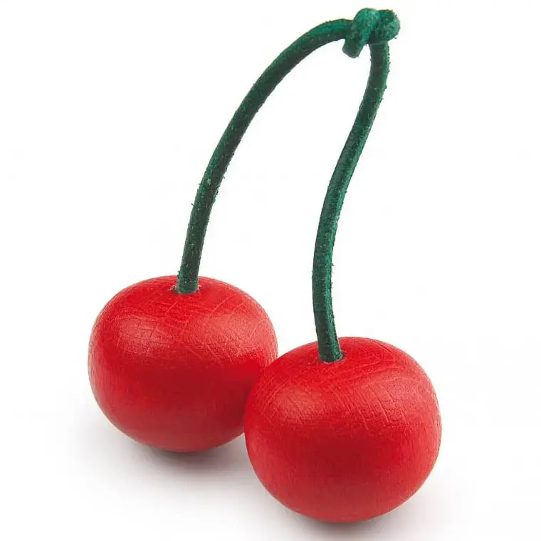 Erzi Pair Of Cherries Wooden Play Food 1