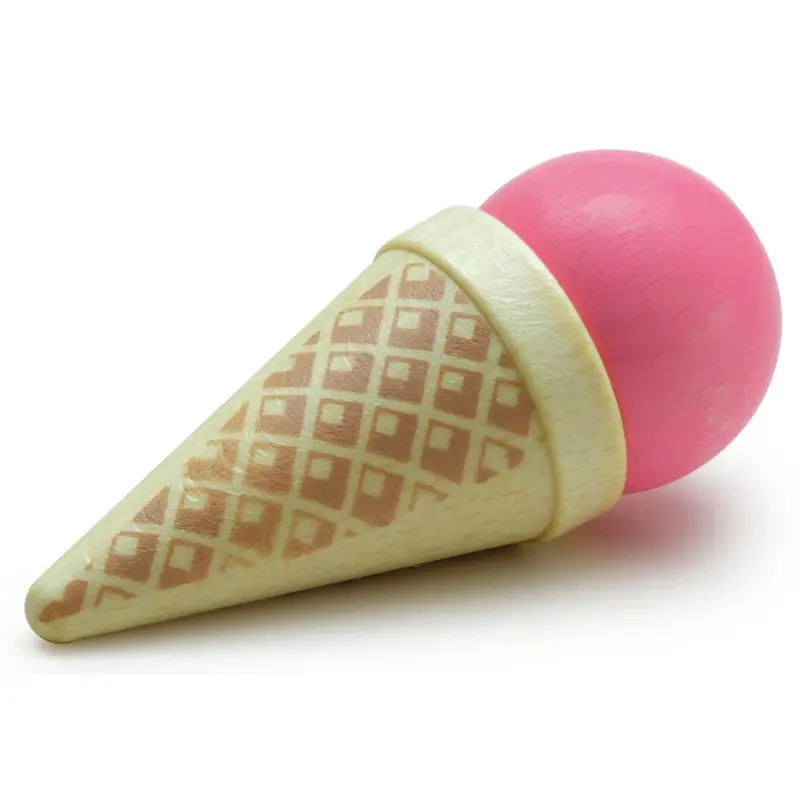 Erzi Pink Ice Cream Cone Wooden Play Food 1