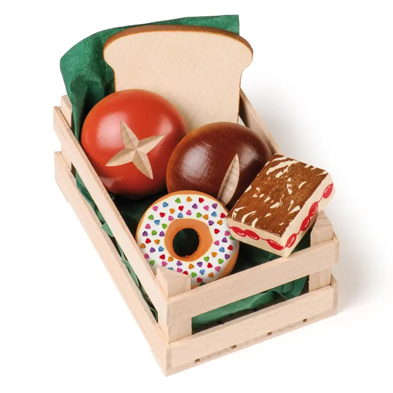 Erzi Small Assorted Baked Bread Goods Wooden Play Food Set 1