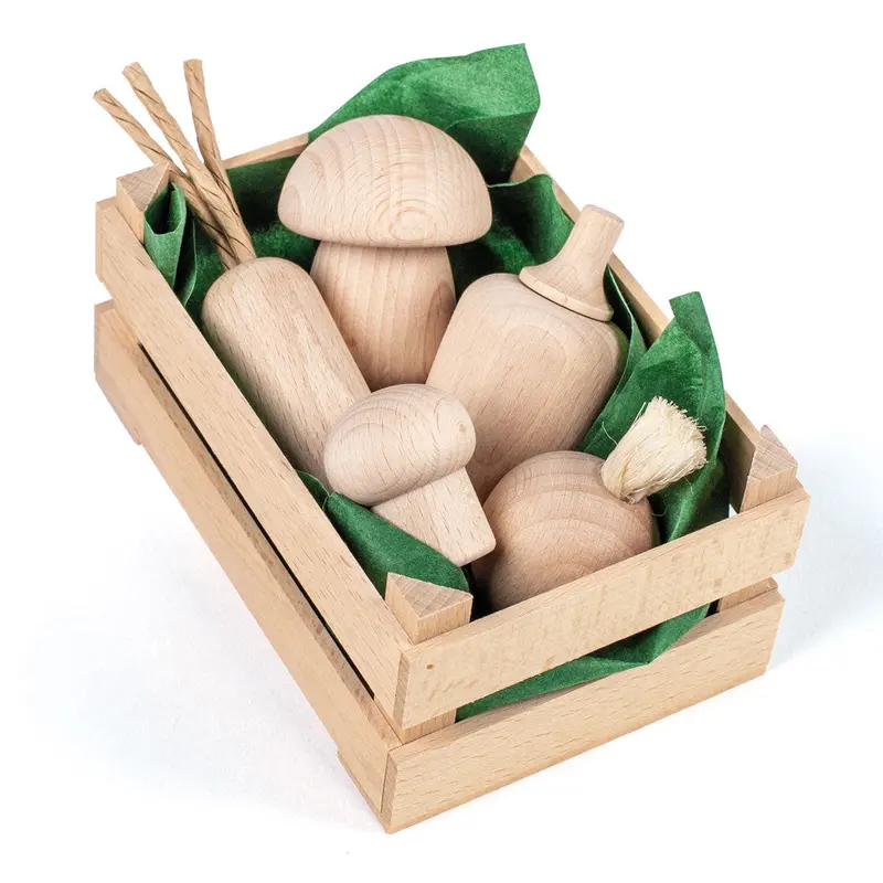 Erzi Small Assorted Natural Wooden Vegetables Play Food Set 1