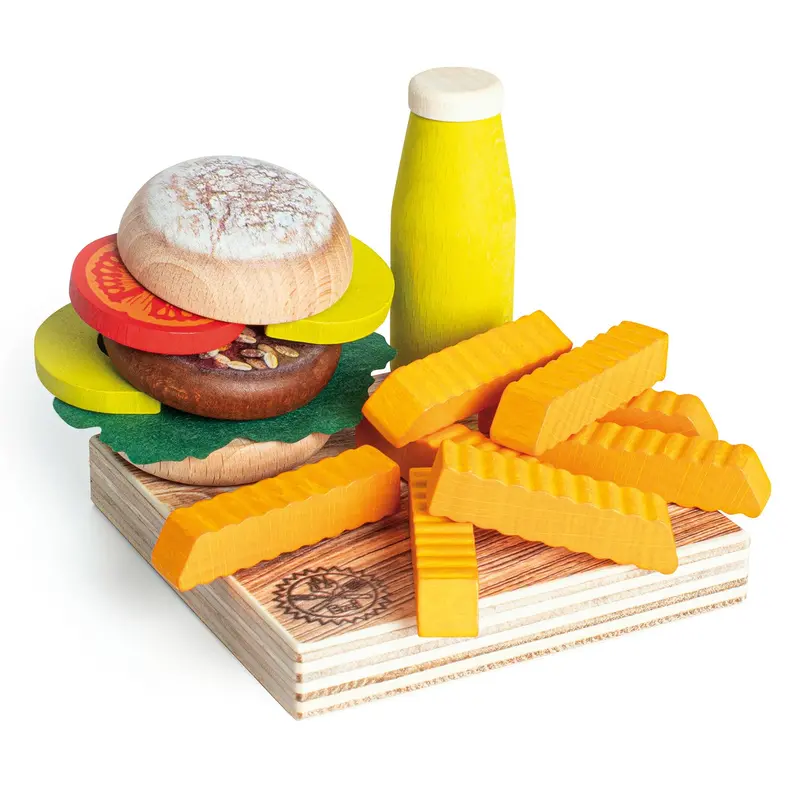 Erzi Veggie Burger Assortment Wooden Play Food Set 1