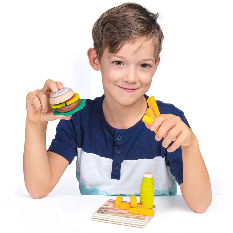 Erzi Veggie Burger Assortment Wooden Play Food Set 2