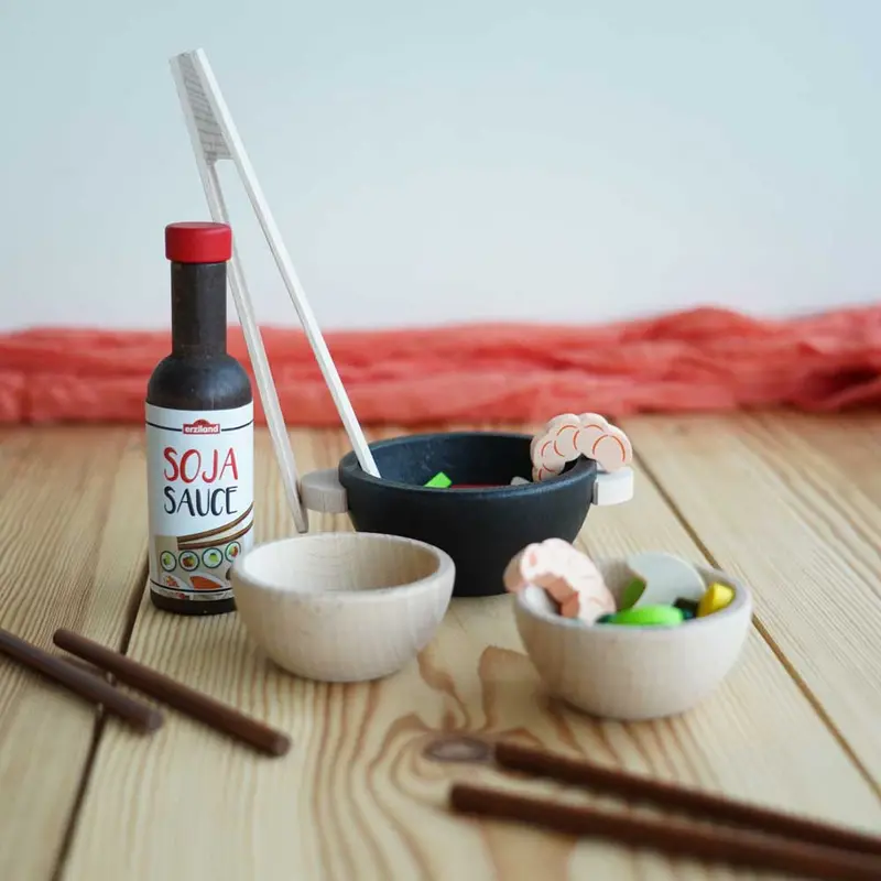 Erzi Wok Party Assortment Wooden Play Food Set 2