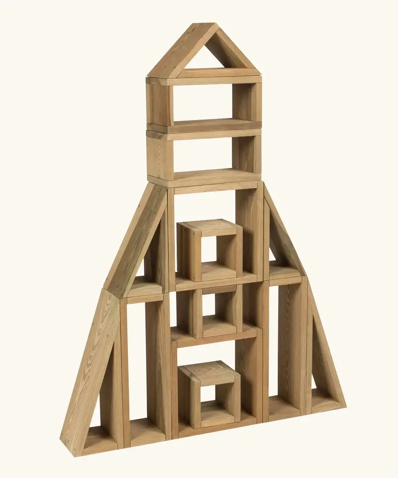 Erzi Xl Outdoor Wooden Building Blocks & Ball Run 2