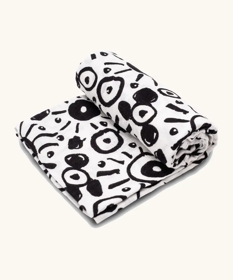 Etta Loves Extra Large Muslin Square - Eyes 1
