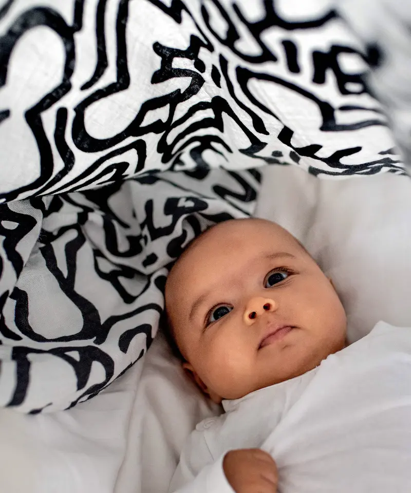 Etta Loves X Keith Haring Extra Large Muslin Square - Baby 2