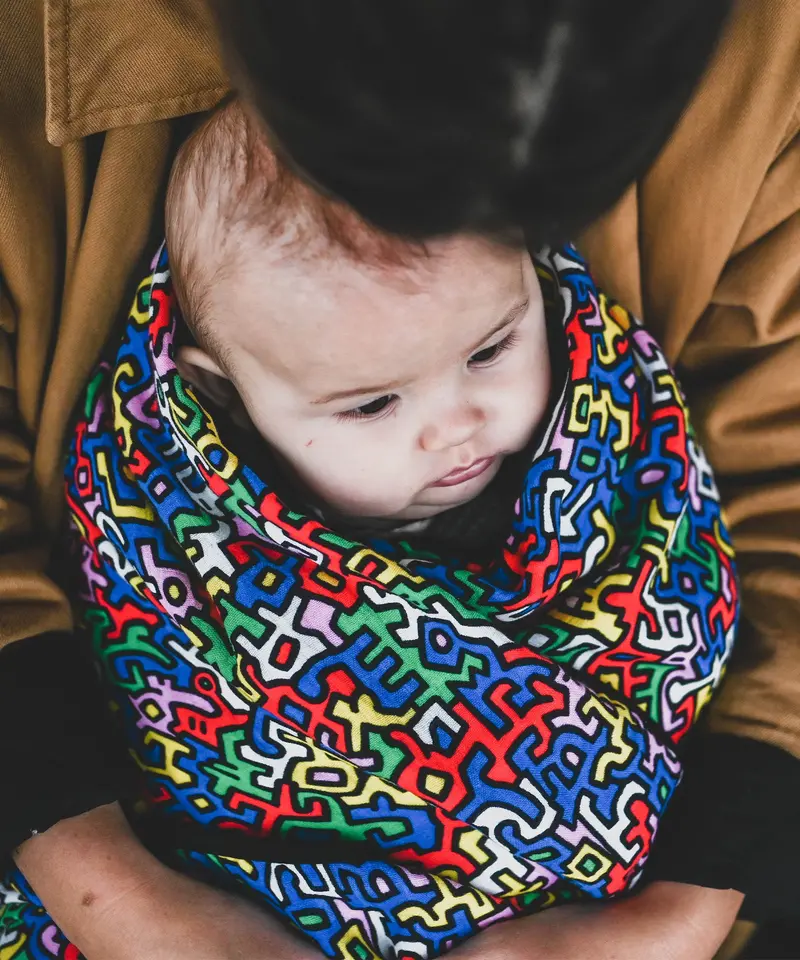 Etta Loves X Keith Haring Reversible Organic Muslin Blanket 2
