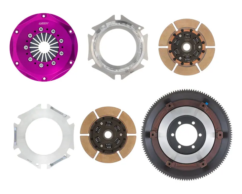 Exedy 1986-1989 Mazda Rx-7 R2 Hyper Twin Cerametallic Clutch Sprung Center Disc Push Type Cove 1