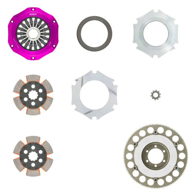 Exedy 1993-1995 Mazda Rx-7 R2 Hyper Compe-R Twin Cerametallic Clutch Rigid Center Disc Pull Type 1