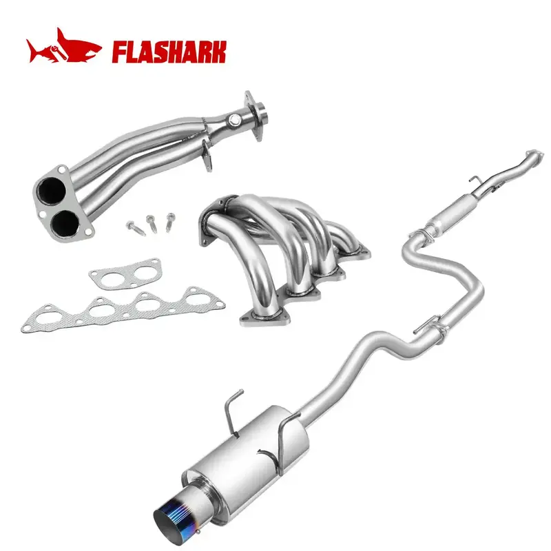 Exhaust Header/Catback All-In-One Kit For 1994-2001 Honda Acura Integra Rs/Ls 1
