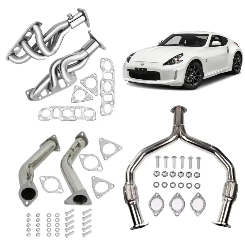 Exhaust Header/Downpipe Exhaust/Y Pipe Downpipe All-In-One Kit For 2009-2013 Nissan 370Z /Infiniti G37 G37x G37xs 3.7L 2