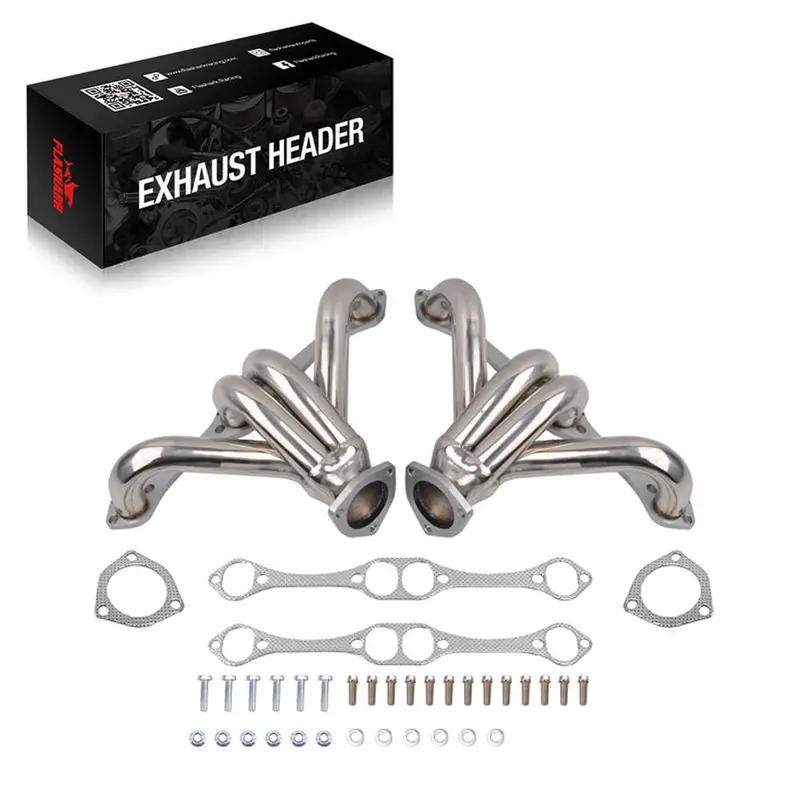 Exhaust Headers For 1955 + Chevy Sbc Small Block Hugger V8 262 265 283 305 327 350 400 1
