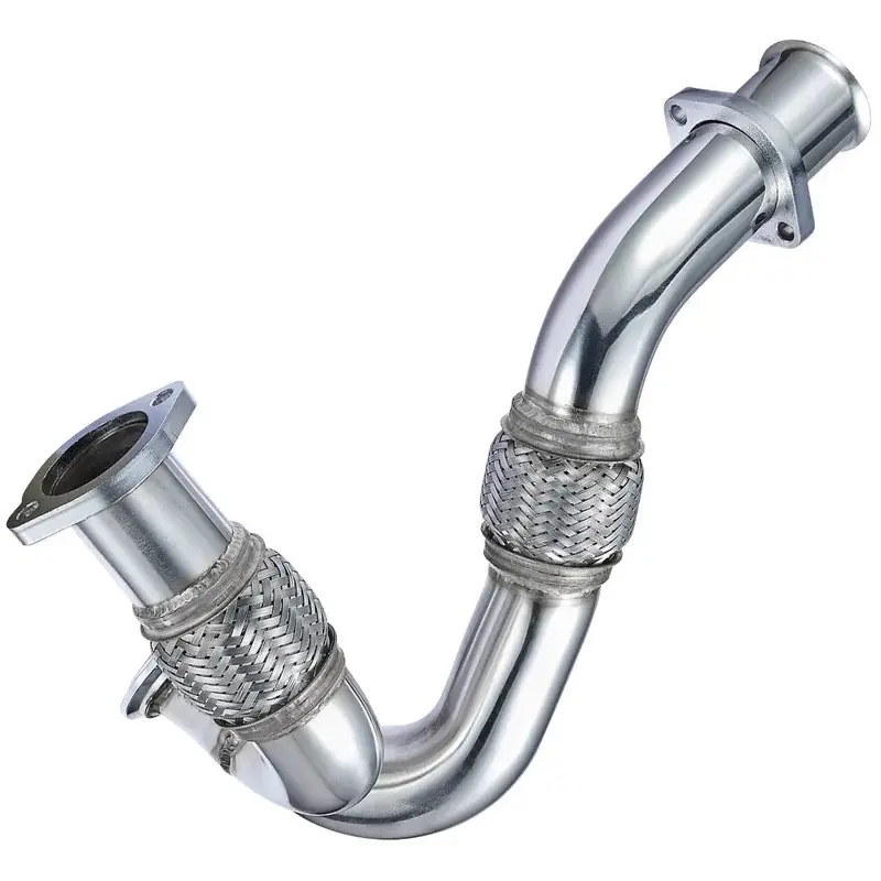 Exhaust Up-Pipe Y-Pipe For Ford 2003-2007 6.0L Powerstroke Diesel F250 F350 F450 Heavy Duty Polished 2