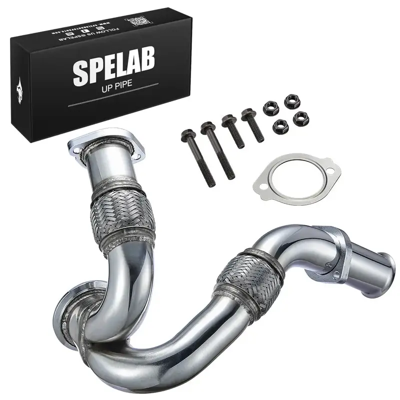 Exhaust Up-Pipe Y-Pipe For Ford 2003-2007 6.0L Powerstroke Diesel F250 F350 F450 Heavy Duty Polished | Spelab 1
