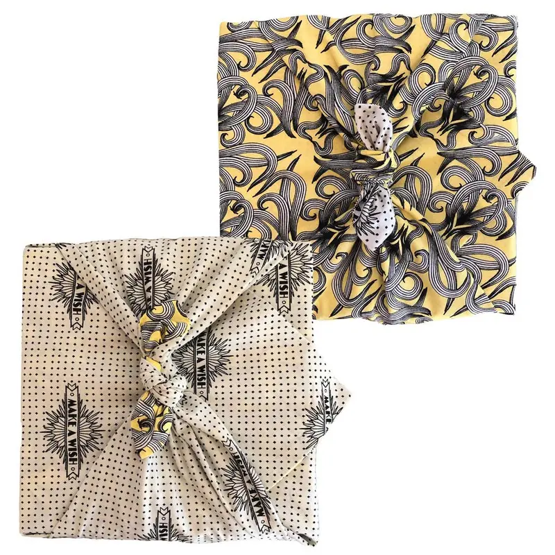 Fabrap Double Sided Reusable Gift Wrap - Sunshine & Make A Wish 1