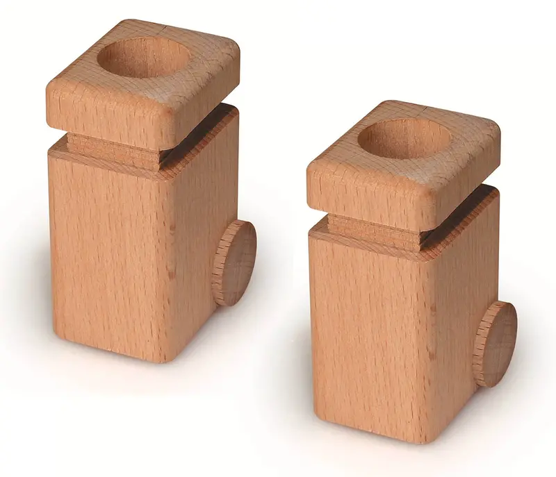 Fagus Wooden Garbage Cans - 2 Pack Natural 1