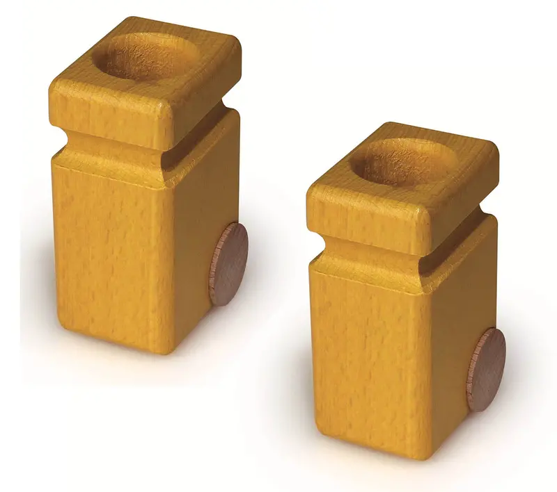 Fagus Wooden Garbage Cans - 2 Pack Yellow 1