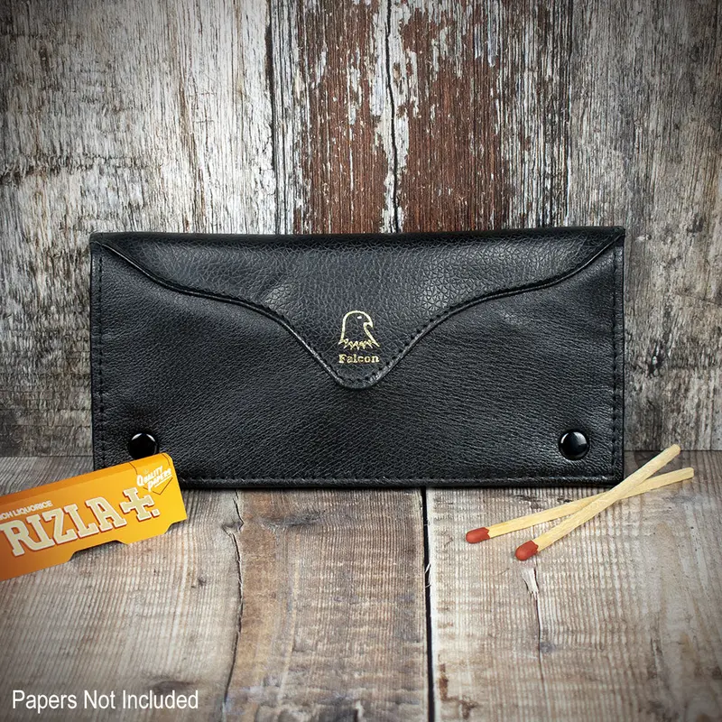 Falcon Black Leather Handrolling Pouch 567 1