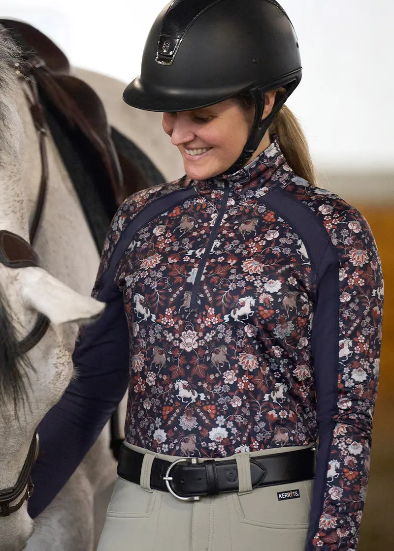 First Level Quarter Zip Stretch Fleece Tech Top - Print 10