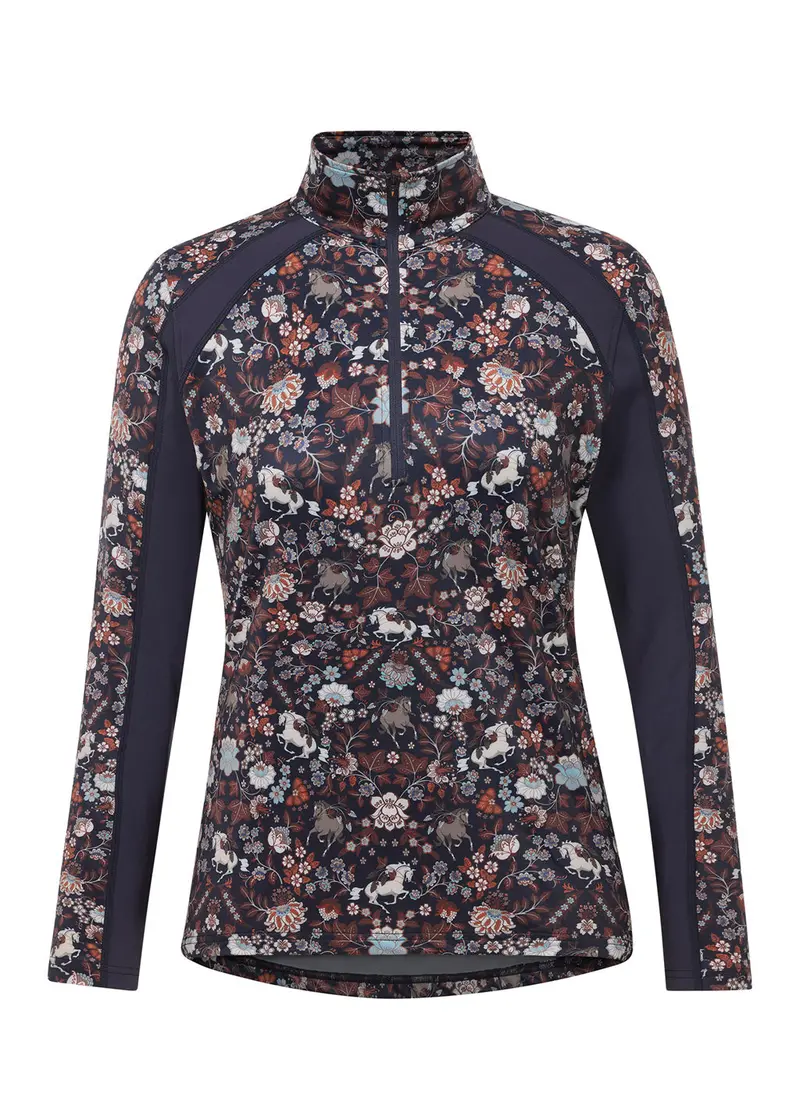 First Level Quarter Zip Stretch Fleece Tech Top - Print 13