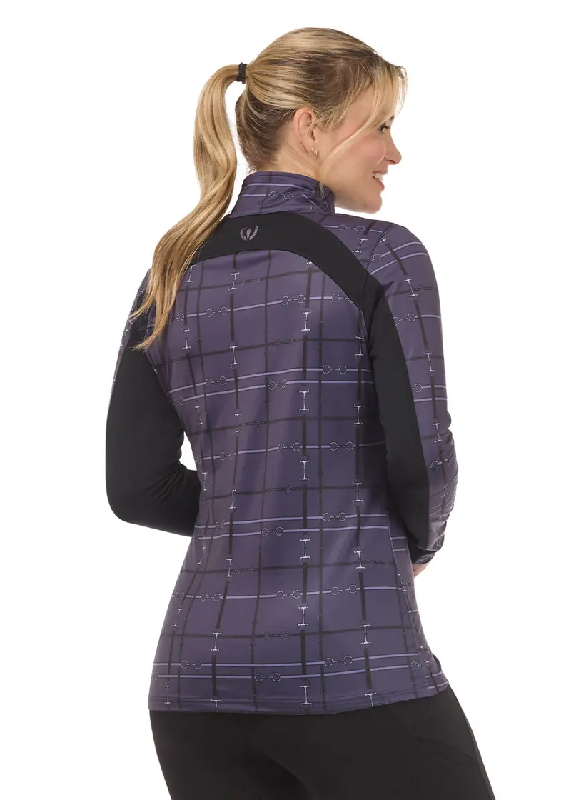 First Level Quarter Zip Stretch Fleece Tech Top - Print 15
