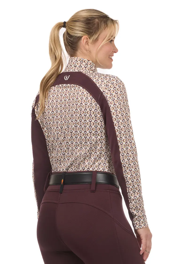 First Level Quarter Zip Stretch Fleece Tech Top - Print 21