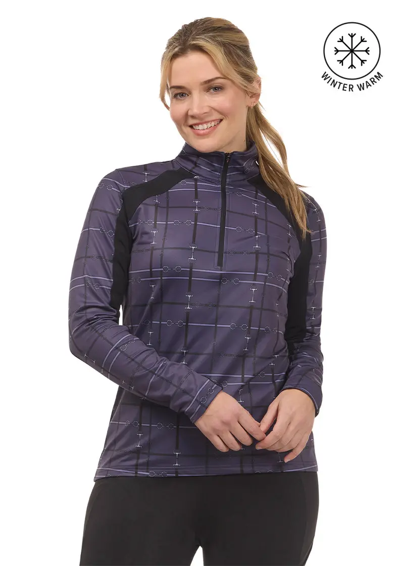 First Level Quarter Zip Stretch Fleece Tech Top - Print 22