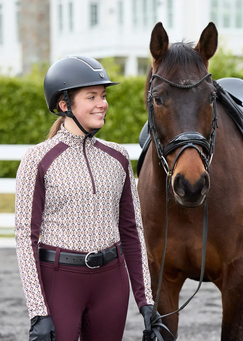 First Level Quarter Zip Stretch Fleece Tech Top - Print 23