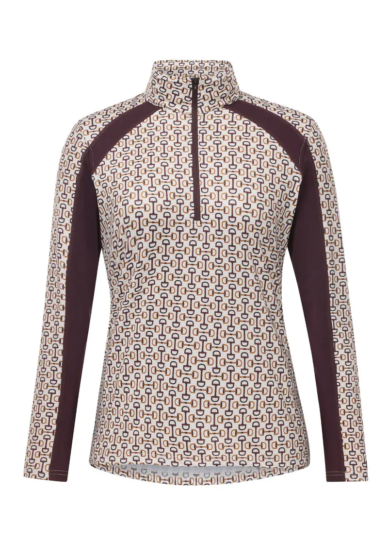 First Level Quarter Zip Stretch Fleece Tech Top - Print 25