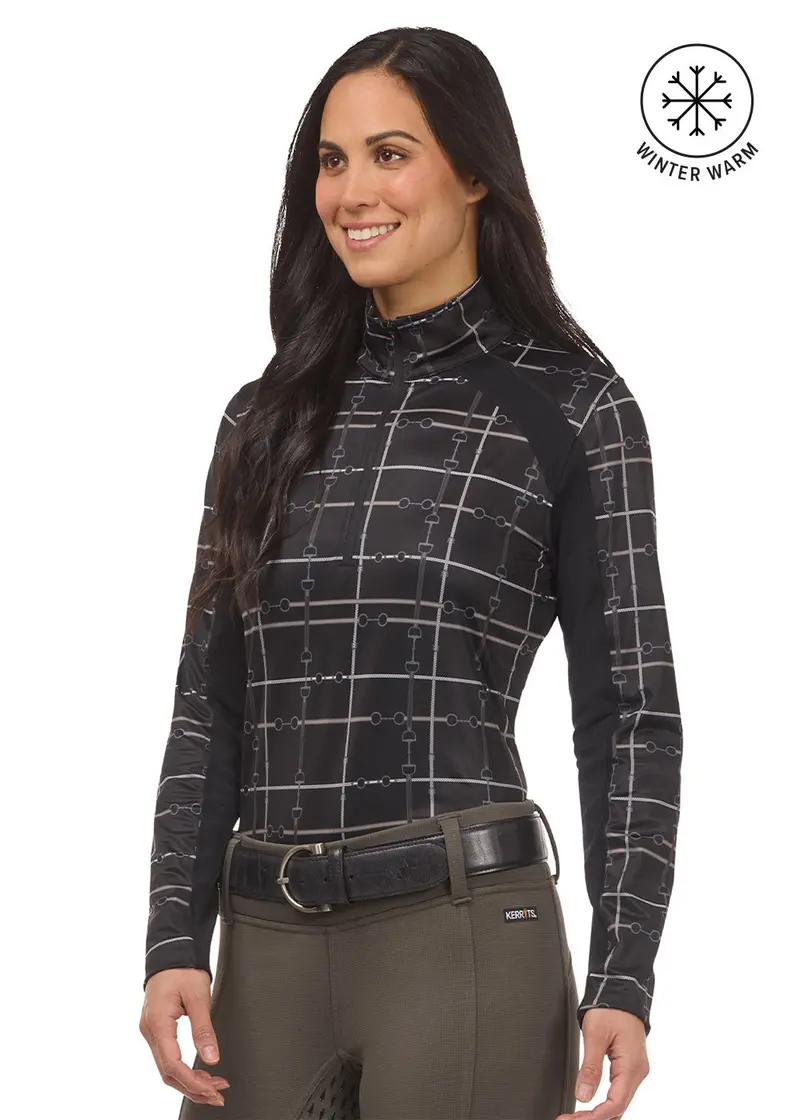 First Level Quarter Zip Stretch Fleece Tech Top - Print 26