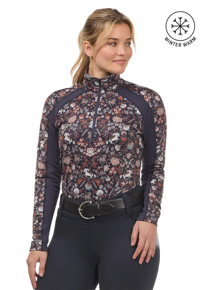 First Level Quarter Zip Stretch Fleece Tech Top - Print 29