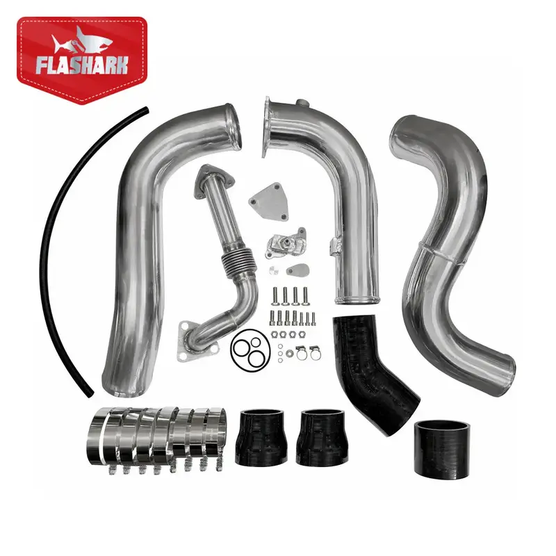 For 16-19 Nissan Titan 5.0L Cummins Egr Delete Kit+Hot Side Intercooler Piping Kit+Up-Pipe 1