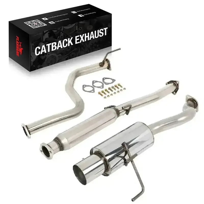 For 1992-1995 Honda Civic 1.5L 4 Inches Rolled Muffler Tip Racing Catback Exhaust System 1