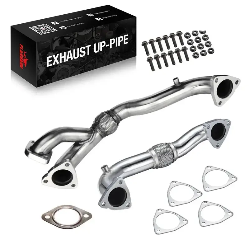 For 2008-2010 6.4L Ford Powerstroke Diesel Heavy Duty Polished Exhaust Up-Pipe 2