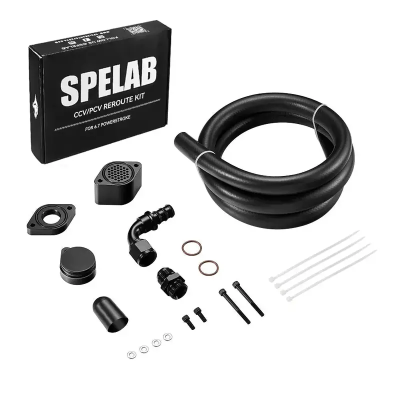 For 2011-2023 Ford 6.7L Powerstroke Ccv Reroute Kit Engine Ventilation Kit | Spelab 1